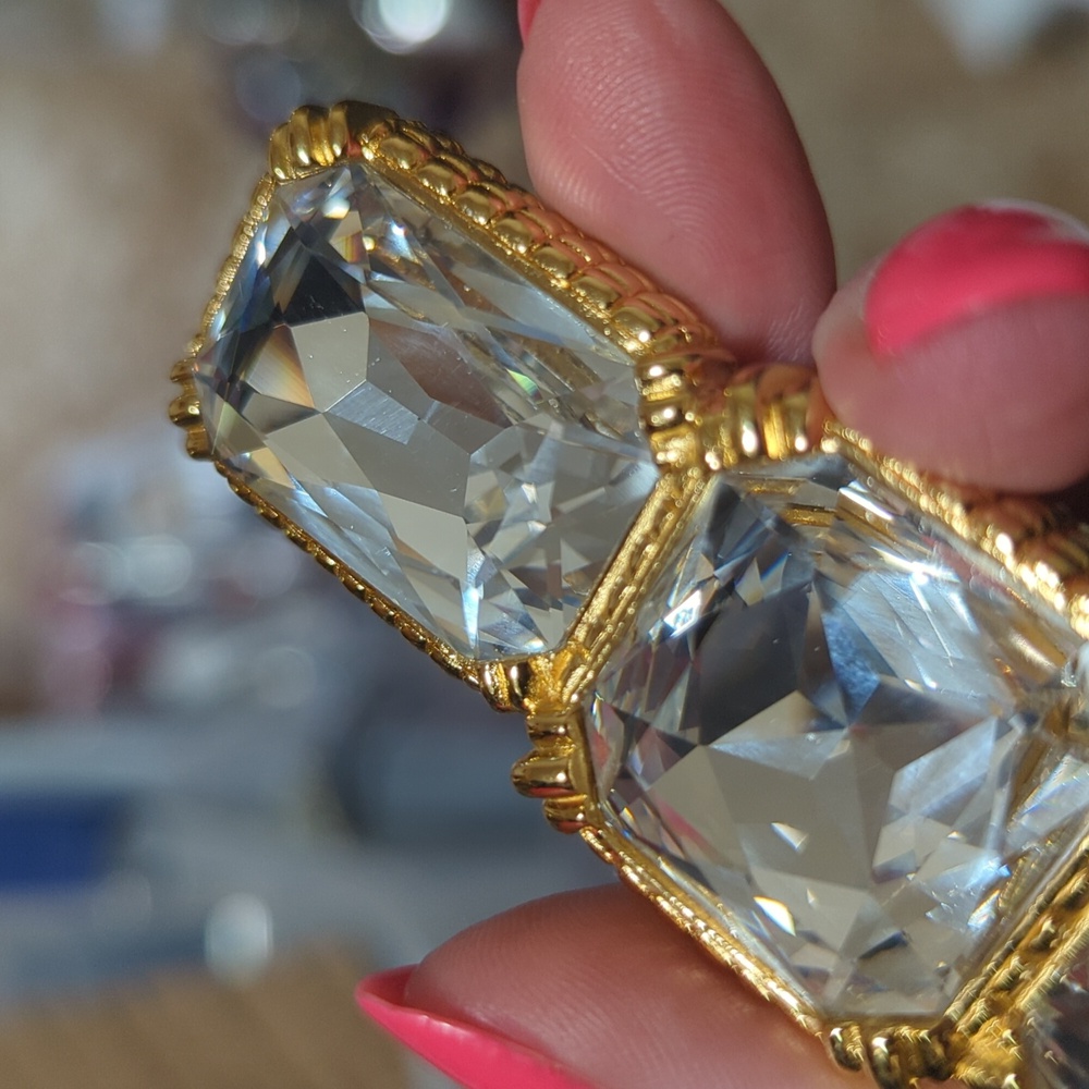 Vintage Christian Dior Germany Large Crystal Brooch - Picture 11 of 11